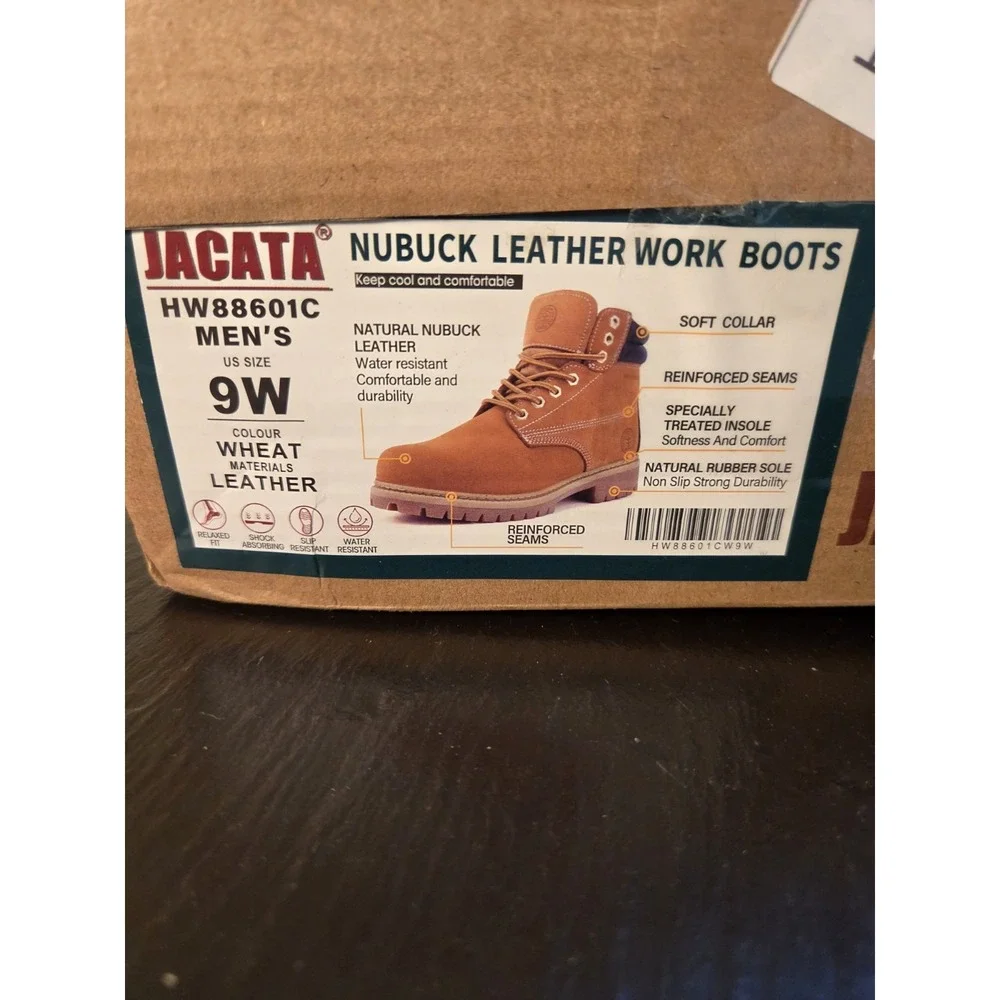 Jacata Men's Work Boots Oil Resistant Waterproof Leather 8601 Sz 9W NEW! $68